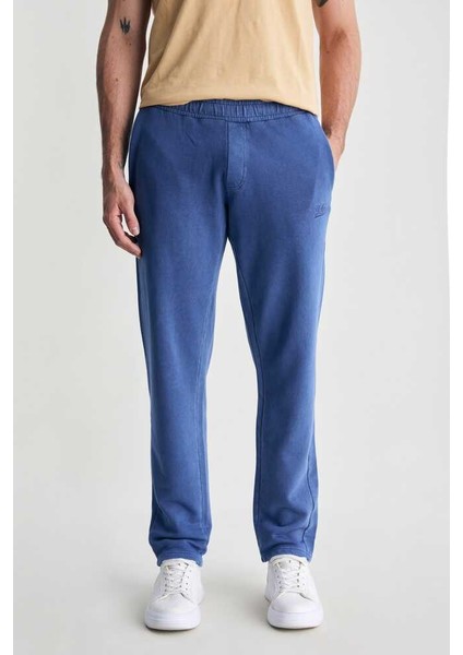 Oleg Lacivert Rahat Paça Nakışlı Standard Erkek Eşofman Alt fiyatları