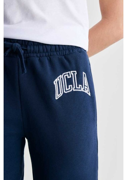 JULES Lacivert Rahat Paça Nakışlı Şardonlu Standard Fit Kadın Eşofman Alt fiyatları