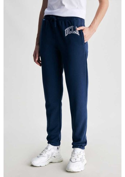 JULES Lacivert Rahat Paça Nakışlı Şardonlu Standard Fit Kadın Eşofman Alt modelleri