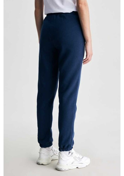 JULES Lacivert Rahat Paça Nakışlı Şardonlu Standard Fit Kadın Eşofman Alt fırsatları