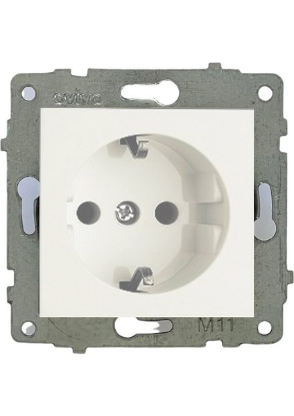 7 Adet Ovivo Grano Beyaz Topraklı Priz Çerçeve Hariçtir modelleri