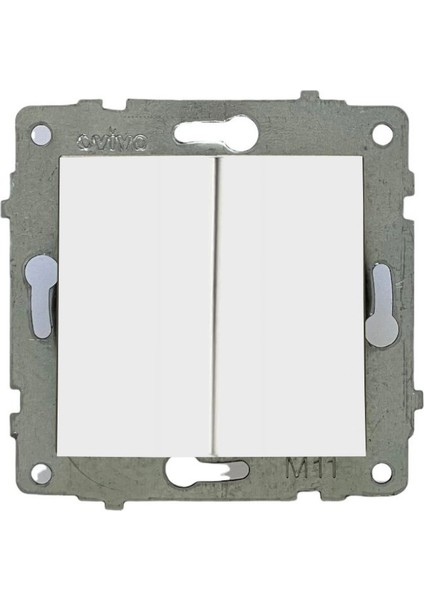 15 Adet Ovivo Grano Beyaz Komitatör Ikili Anahtar Çerçeve Hariçtir