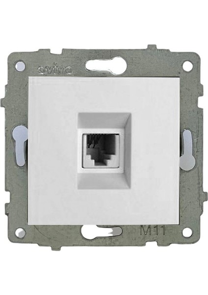 2 Adet Ovivo Grano Beyaz Numeris Telefon Prizi Çerçeve Hariçtir