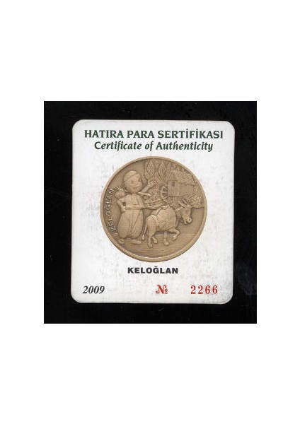 Keloğlan Bronz Hatıra Parası 2009 Sertifikalı modelleri