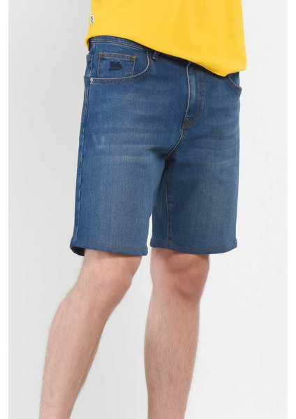 Darrel Mavi Nakışlı Standard Erkek Denim Şort modelleri