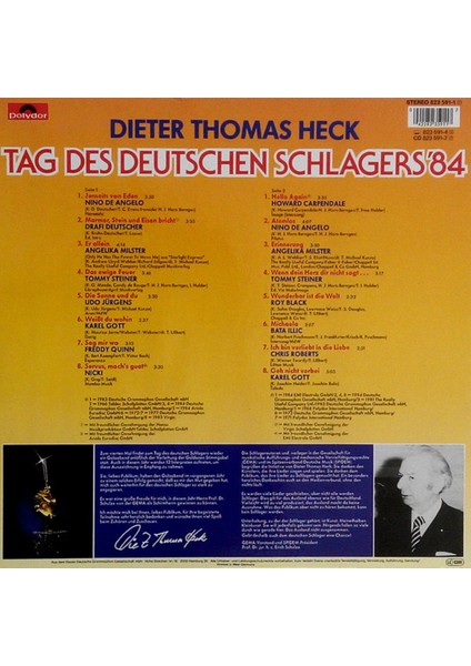 Diter Thomas Heck - Tag Des Deutschen Schlagers '84 Pop Tarz Plak Alithestereo