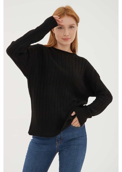 23K0092K1 Kadın Kayık Yaka Kazak fiyatları