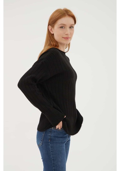 23K0092K1 Kadın Kayık Yaka Kazak fırsatları