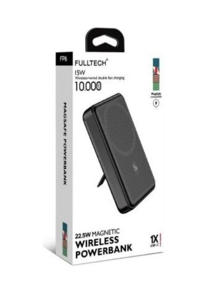 Fp6 10.000MAH 15W Magsafe Hızlı Şarj LCD Dijital Göstergeli Kablosuz Şarj Aleti Powerbank