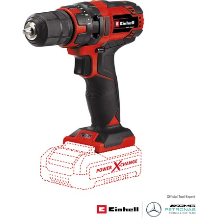 Einhell Akülü Vidalama TC-CD 18/35 Li-Solo Power X-Change (Li-Ion, 18 V, 550 dak.-1, 35 Nm, 10 mm mandren, akü ve şarj cihazı dahil değildir) - 4513927