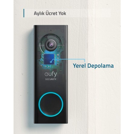 Anker Eufy Security Kablosuz Kapı Zili 1080p Dahili Bataryalı - E8220 (Anker Türkiye Garantili)