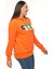 Kadın Büyük Beden Couture Yazılı Turuncu Sweatshirt 5