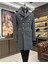 Italyan Stil Slim Fit Kruvaze Kaşe Kaban Antrasit T10016 1