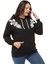 Kadın Büyük Beden Fitilli Örme Dantel Detaylı Siyah Sweatshirt 3