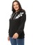 Kadın Büyük Beden Fitilli Örme Dantel Detaylı Siyah Sweatshirt 5