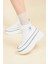 Guja Kalın Taban Fermuarlı Sneakers Beyaz 4