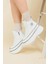 Guja Kalın Taban Fermuarlı Sneakers Beyaz 5