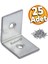 Mobilya Köşe Bağlantı Sabitleme L Demir Deprem Dolap Duvar Birleştirme Gönye 25X25X20 mm (25 Adet) 1