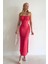 Kadın Ön Büzgü Detaylı Midi Elbise | Yırtmaçlı Şık & Zarif Uzun Elbise 1
