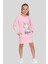 3-8 Yaş Kız Çocuk Unicorn Sweat Elbise Pembe 1