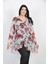 Büyük Beden Kırmızı Çiçek Desenli Şifon Bluz 1