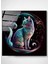 Neon Kedi Cam Tablo, Dekoratif Cam Tablo 3