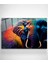 Colorful Elephant Cam Tablo, Dekoratif Cam Tablo 3