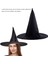 Halloween Siyah Renk Dralon Kumaş Cadı Şapkası Yetişkin 1 Adet 1