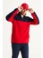 Erkek Lacivert-kırmızı Standart Fit Normal Kesim Günlük Rahat Çift Renkli Polar Spor Sweatshirt 4