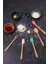 5 Parça Mini Silikon Spatula Kaşık Fırça Seti - High Quality - Bambu Saplı 1