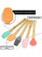 5 Parça Mini Silikon Spatula Kaşık Fırça Seti - High Quality - Bambu Saplı 5