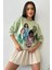 Kadın Oversize Baskılı Ribanalı Örme Sweatshirt 1