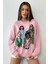 Kadın Oversize Baskılı Ribanalı Sweatshirt 1