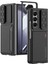 Samsung Galaxy Z Fold 5 Kılıf Kamera Sürgülü Kartvizitli Deri Arka Yüzey Siyah 1