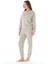 Kadın Uzun Kol Akrilik Petekli Bej Pijama Takımı C4T9N0O1 2