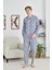 Erkek Mavi Çizgili Klasik Pijama Takımı C4T0N07 1