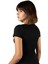Kadın Siyah Havuz Yaka Fitted/vücuda Oturan Kısa Kol Crop Tişört 23K-TRP-CRP04 4