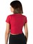 Kadın Kırmızı Havuz Yaka Fitted/vücuda Oturan Kısa Kol Crop Tişört 23K-TRP-CRP04 4