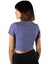 Kadın Mor Havuz Yaka Fitted/vücuda Oturan Kısa Kol Crop Tişört 23K-TRP-CRP04 4