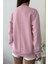 Kadın Oversize Baskılı Ribanalı Sweatshirt 2