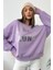 Kadın Oversize Favorite Baskılı Ribanalı Sweatshirt 1