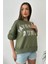 Kadın Oversize Favorite Baskılı Ribanalı Sweatshirt 4