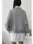 Kadın Oversize Baskılı Ribanalı Sweatshirt 2