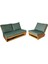 Nepal Bahçe Balkon Masif Kayın Ahşap Koltuk - 1 Adet Tekli 1 Adet Ikili Haki Yeşil 2