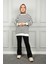 Kadın Siyah Çizgili Sweatshirt 2