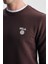 Valley Kahve Bisiklet Yaka Baskılı Standard Fit Erkek Sweatshirt 4