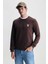 Valley Kahve Bisiklet Yaka Baskılı Standard Fit Erkek Sweatshirt 2