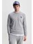 Valley Gri Bisiklet Yaka Baskılı Standard Fit Erkek Sweatshirt 2