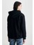 Joyce Siyah Kapüşonlu ve Fermuarlı Aplikeli Standard Fit Kadın Sweatshirt 4