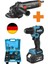 2100W 125 mm Demir Kesme Taşlama Makinesi + Kömürsüz 10 mm Brushless Akülü Vidalama Matkap 1